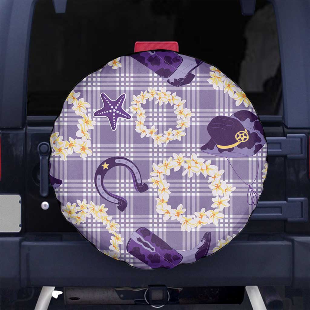 Aloha Hawaii Paniolo Lavender Palaka Spare Tire Cover Coastal Rodeo - Polynesian Pride
