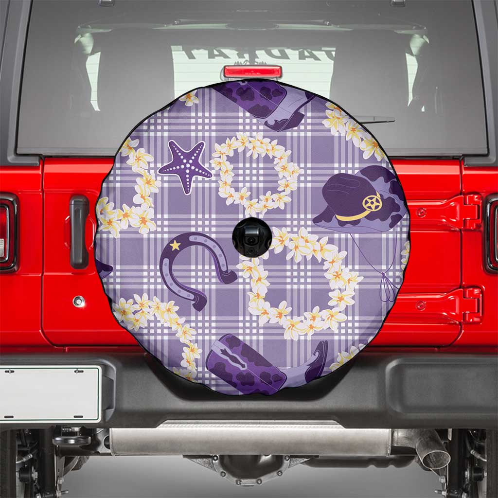 Aloha Hawaii Paniolo Lavender Palaka Spare Tire Cover Coastal Rodeo - Polynesian Pride