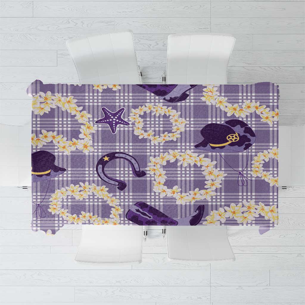 Aloha Hawaii Paniolo Lavender Palaka Tablecloth Coastal Rodeo LT7 Lavender - Polynesian Pride