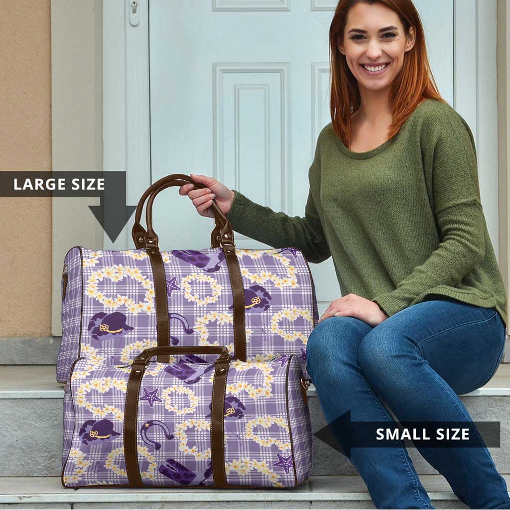 Aloha Hawaii Paniolo Lavender Palaka Travel Bag Coastal Rodeo - Polynesian Pride