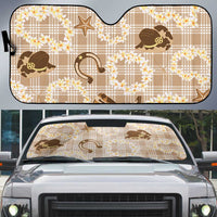 Aloha Hawaii Paniolo Khaki Palaka Auto Sun Shade Coastal Rodeo - Polynesian Pride