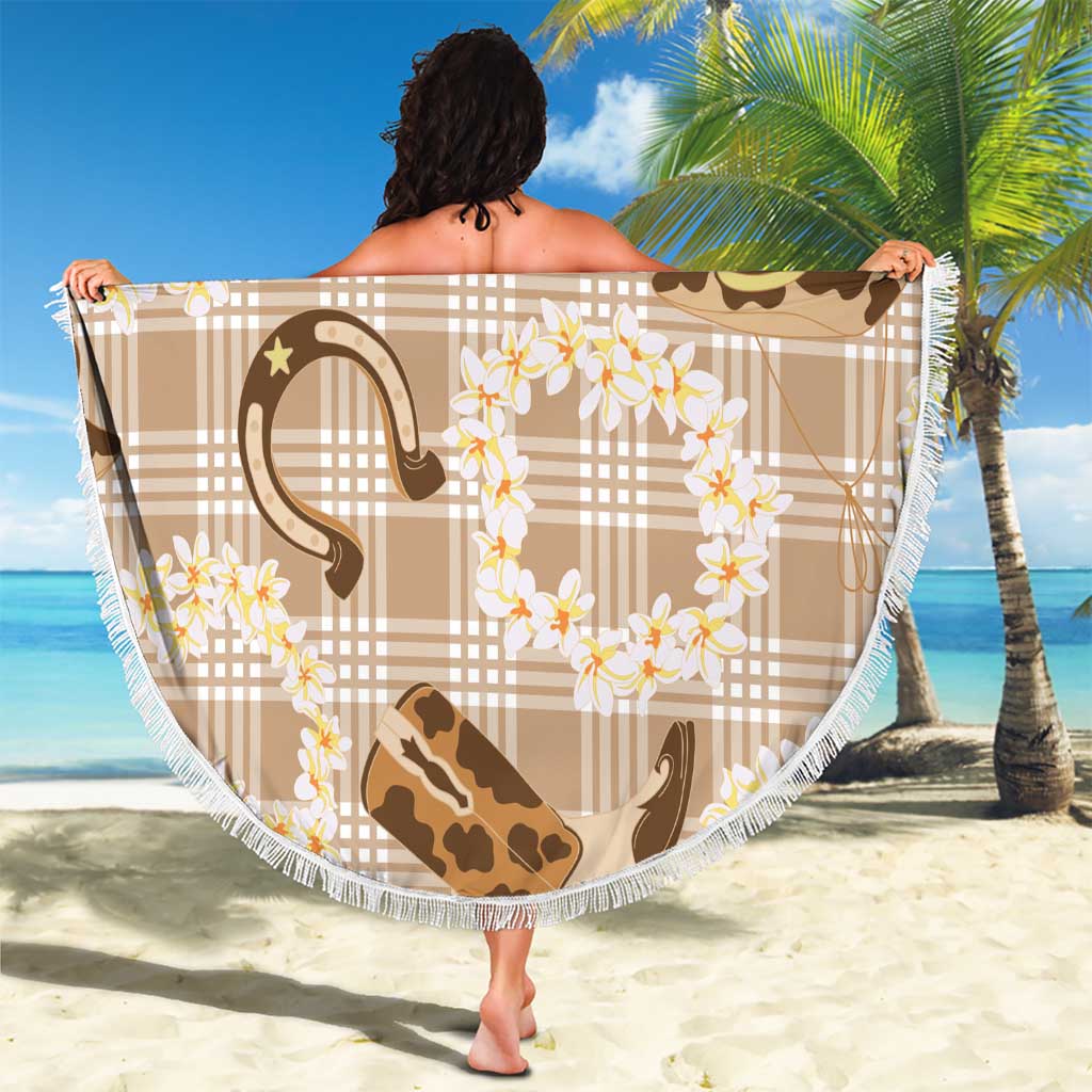 Aloha Hawaii Paniolo Khaki Palaka Beach Blanket Coastal Rodeo LT7 - Polynesian Pride