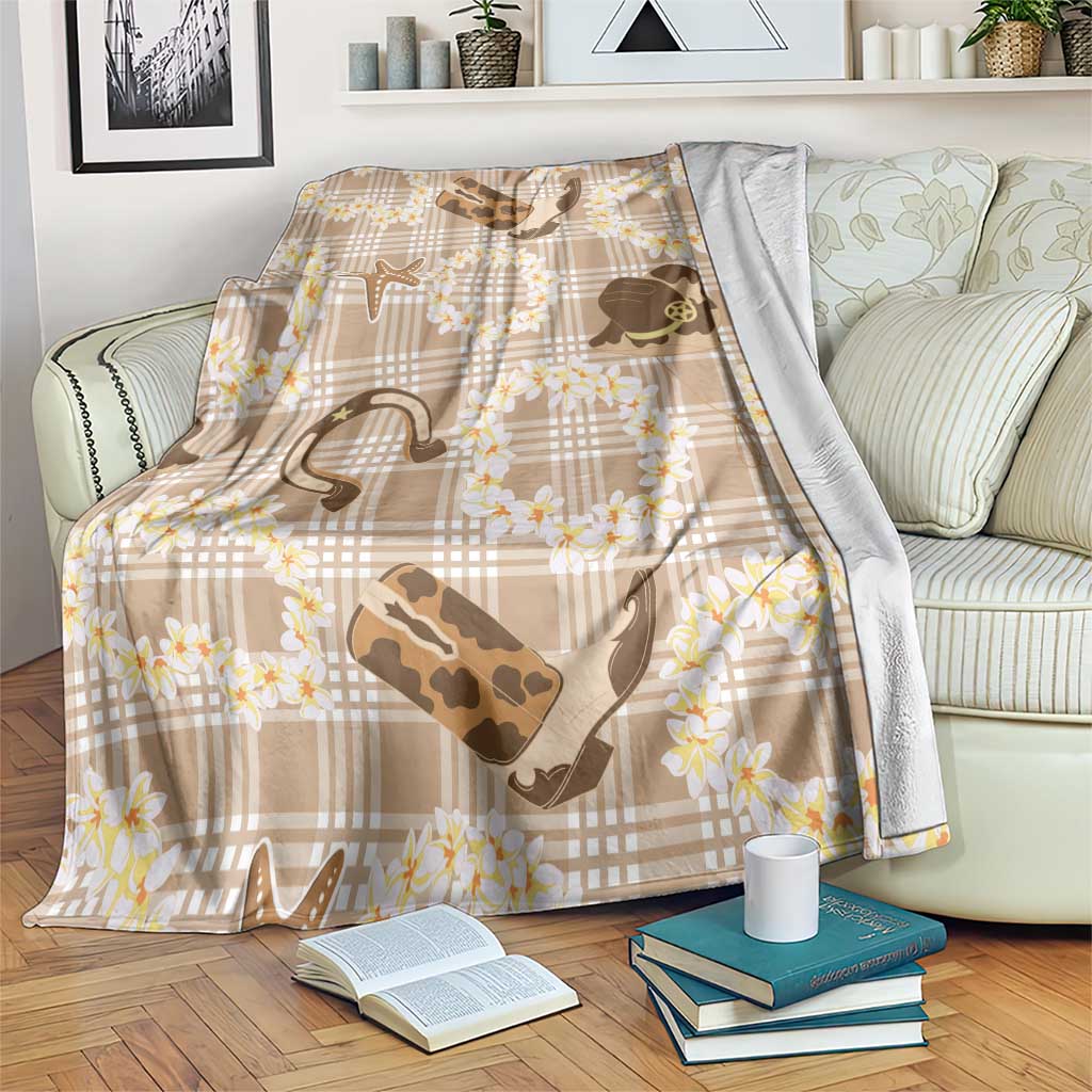 Aloha Hawaii Paniolo Khaki Palaka Blanket Coastal Rodeo LT7 Khaki - Polynesian Pride
