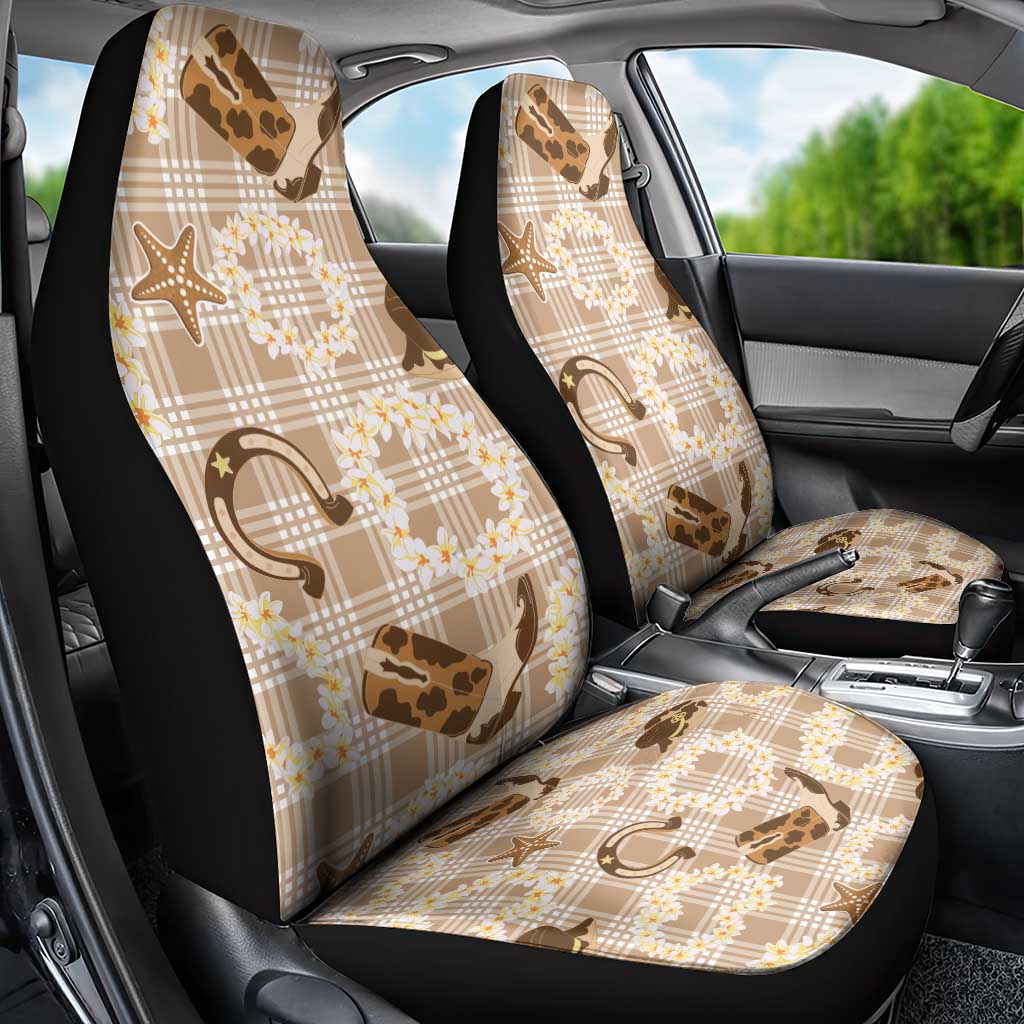 Aloha Hawaii Paniolo Khaki Palaka Car Seat Cover Coastal Rodeo - Polynesian Pride