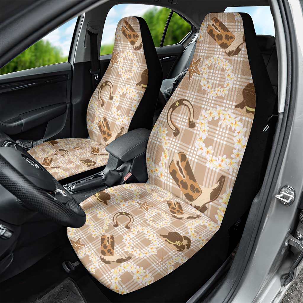 Aloha Hawaii Paniolo Khaki Palaka Car Seat Cover Coastal Rodeo - Polynesian Pride