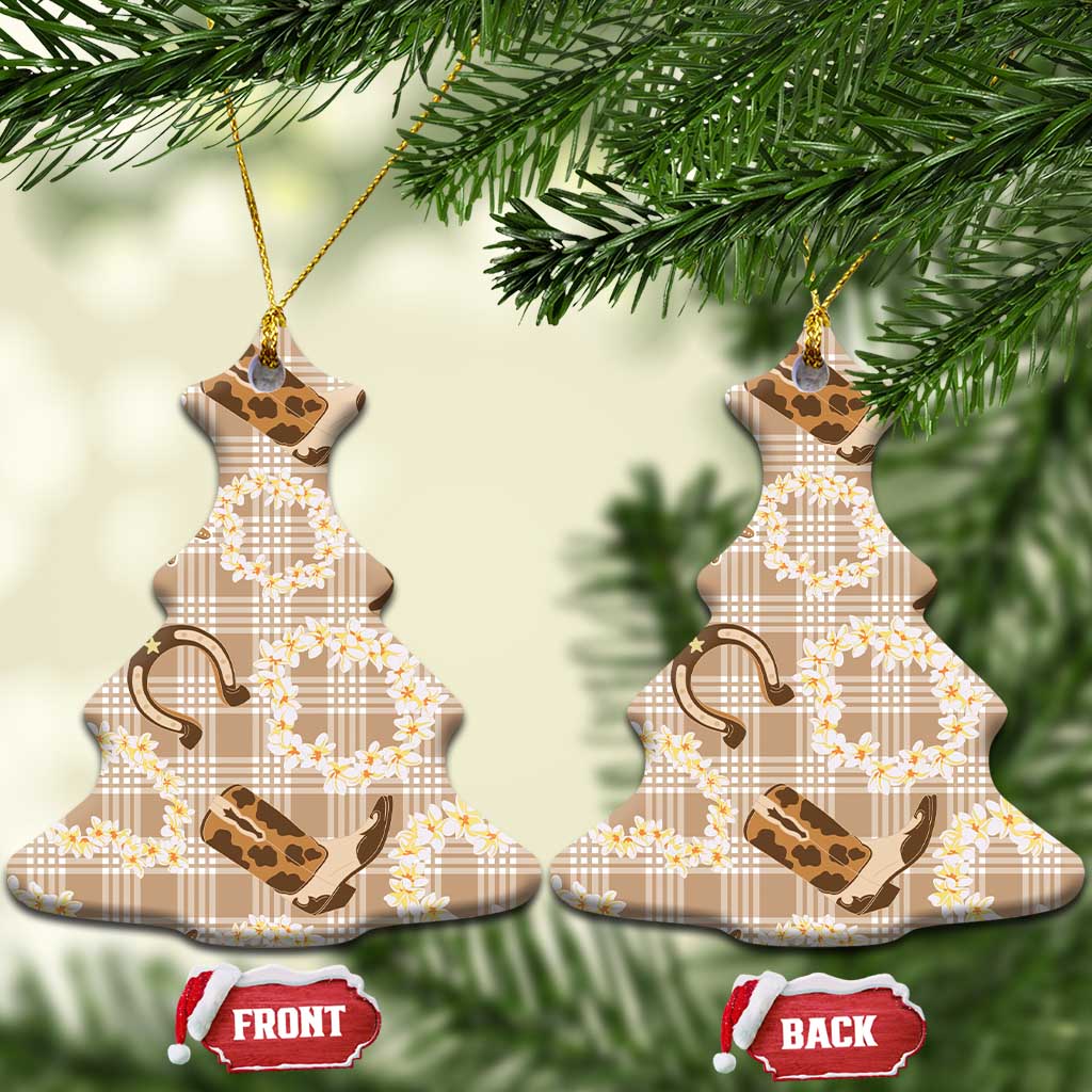 Aloha Hawaii Paniolo Khaki Palaka Ceramic Ornament Coastal Rodeo LT7 Christmas Tree Khaki - Polynesian Pride