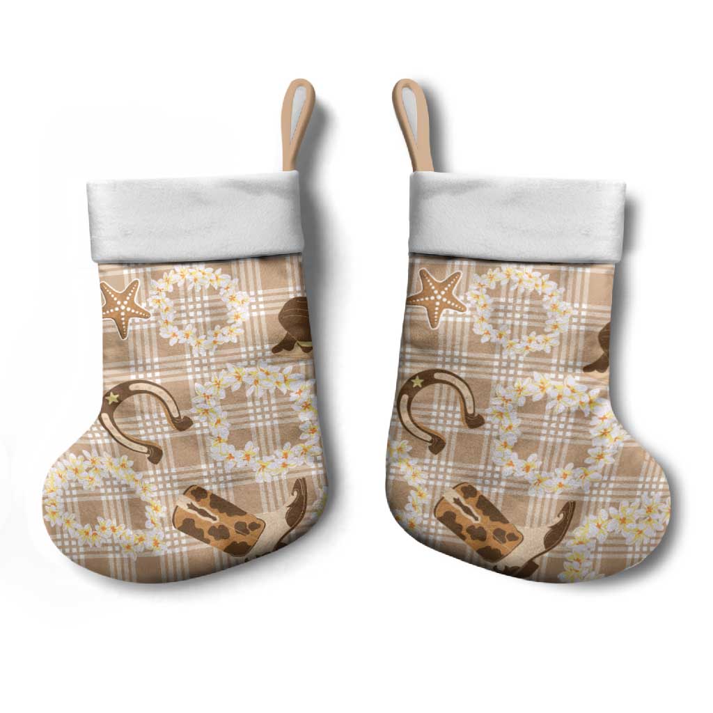 Aloha Hawaii Paniolo Khaki Palaka Christmas Stocking Coastal Rodeo - Polynesian Pride