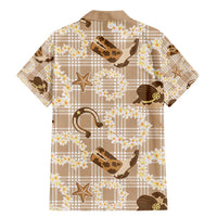 Aloha Hawaii Paniolo Khaki Palaka Family Matching Mermaid Dress and Hawaiian Shirt Coastal Rodeo - Polynesian Pride