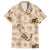 Aloha Hawaii Paniolo Khaki Palaka Family Matching Short Sleeve Bodycon Dress and Hawaiian Shirt Coastal Rodeo - Polynesian Pride