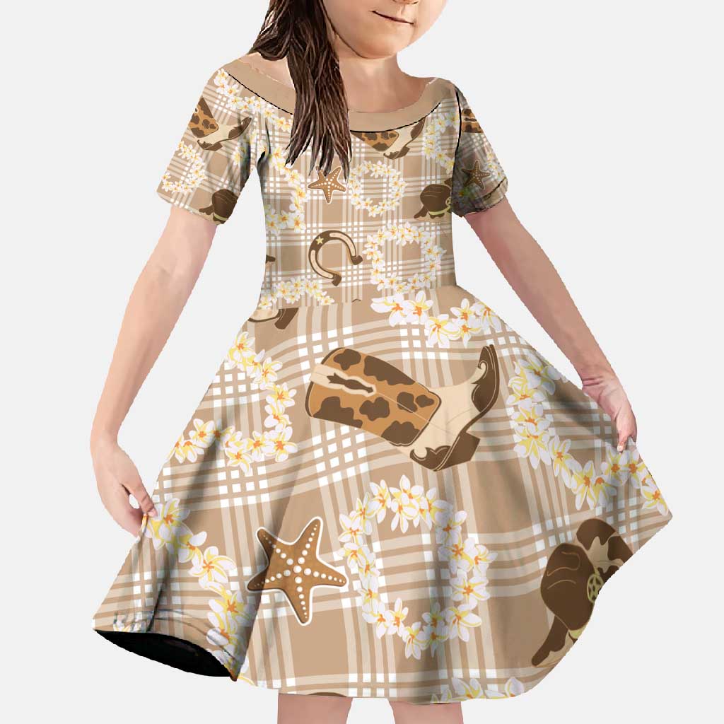 Aloha Hawaii Paniolo Khaki Palaka Family Matching Tank Maxi Dress and Hawaiian Shirt Coastal Rodeo - Polynesian Pride