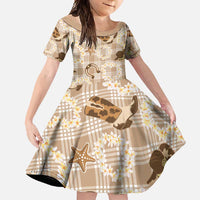 Aloha Hawaii Paniolo Khaki Palaka Family Matching Tank Maxi Dress and Hawaiian Shirt Coastal Rodeo - Polynesian Pride