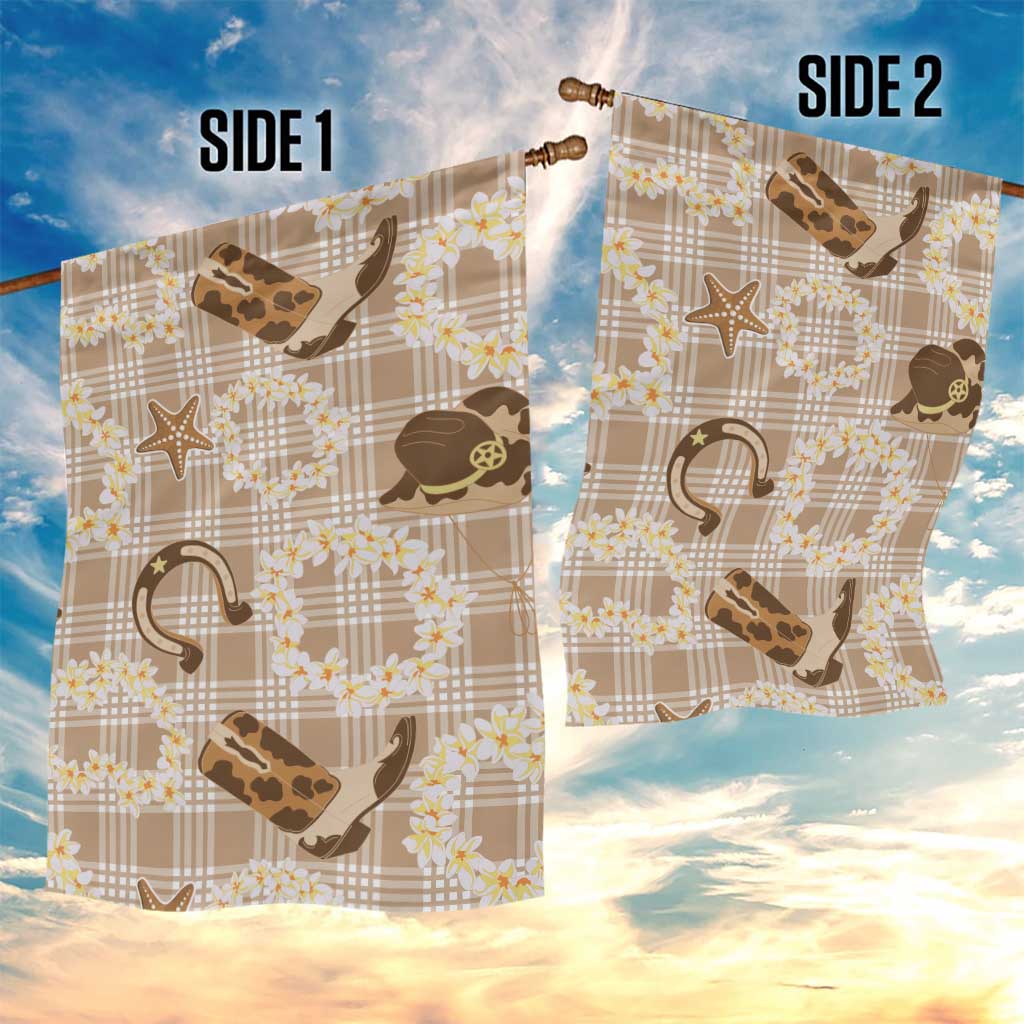 Aloha Hawaii Paniolo Khaki Palaka Garden Flag Coastal Rodeo - Polynesian Pride