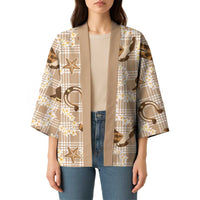 Aloha Hawaii Paniolo Khaki Palaka Kimono Coastal Rodeo - Polynesian Pride