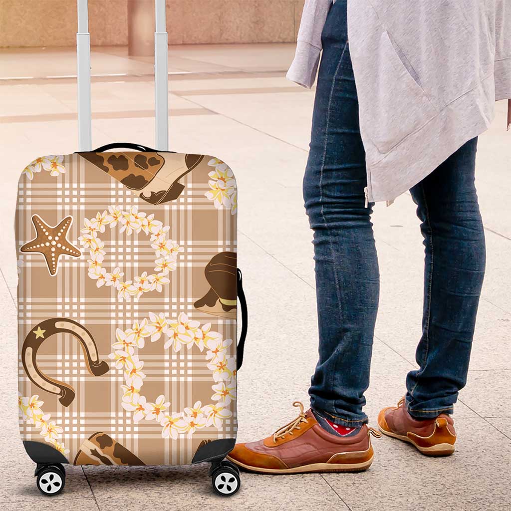 Aloha Hawaii Paniolo Khaki Palaka Luggage Cover Coastal Rodeo - Polynesian Pride