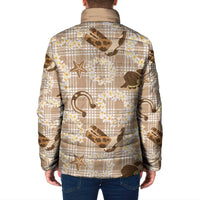 Aloha Hawaii Paniolo Khaki Palaka Padded Jacket Coastal Rodeo - Polynesian Pride