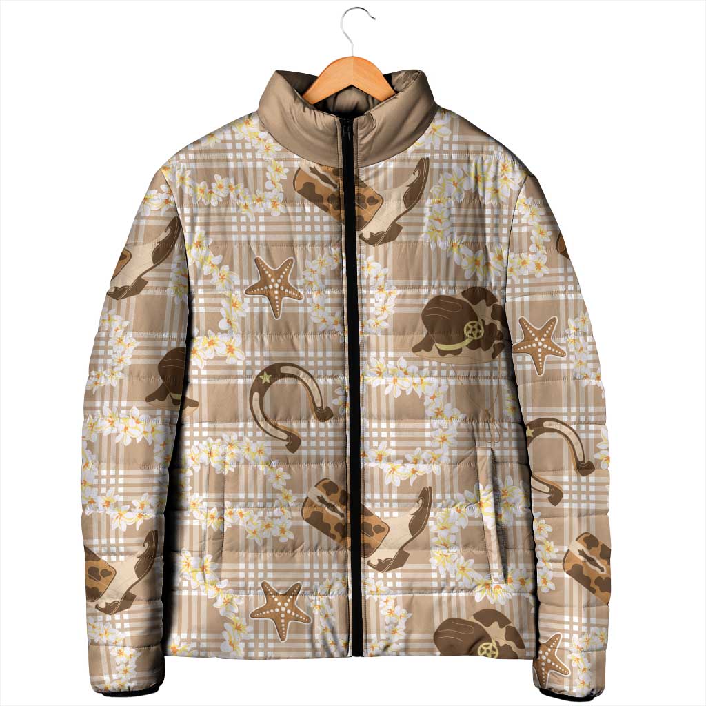 Aloha Hawaii Paniolo Khaki Palaka Padded Jacket Coastal Rodeo - Polynesian Pride