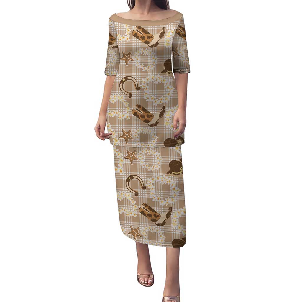 Aloha Hawaii Paniolo Khaki Palaka Puletasi Coastal Rodeo - Polynesian Pride