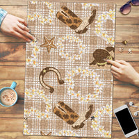 Aloha Hawaii Paniolo Khaki Palaka Puzzle Coastal Rodeo - Polynesian Pride