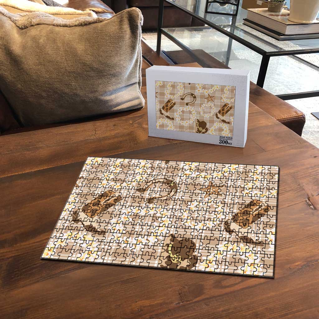 Aloha Hawaii Paniolo Khaki Palaka Puzzle Coastal Rodeo - Polynesian Pride