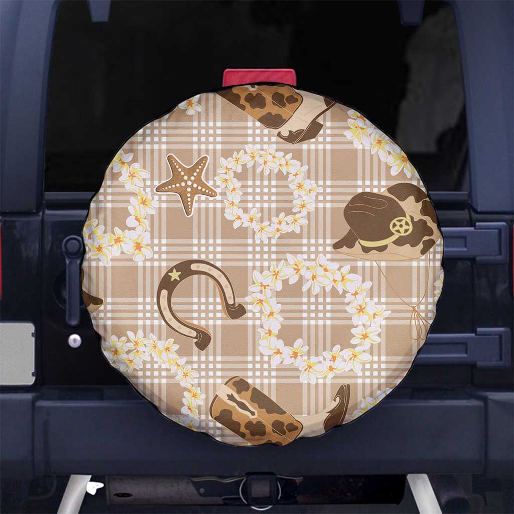 Aloha Hawaii Paniolo Khaki Palaka Spare Tire Cover Coastal Rodeo - Polynesian Pride