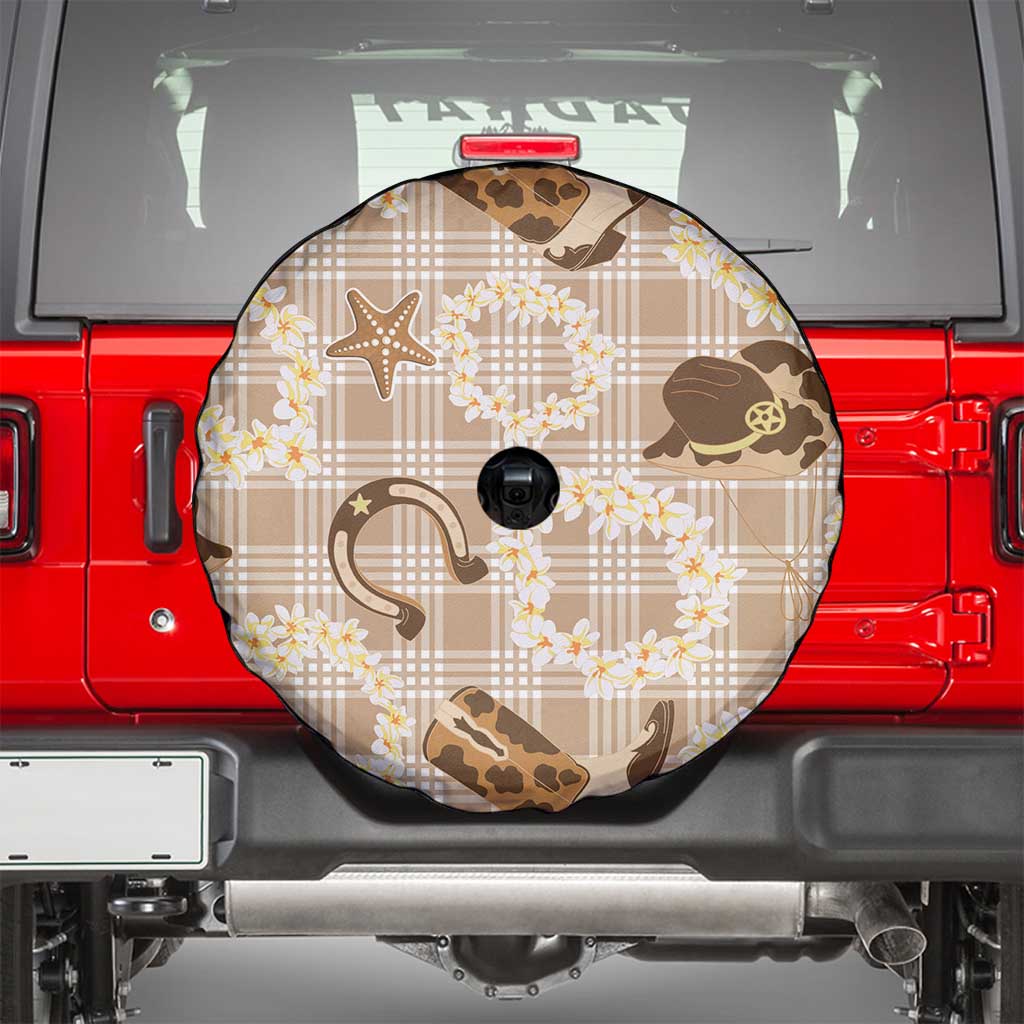 Aloha Hawaii Paniolo Khaki Palaka Spare Tire Cover Coastal Rodeo - Polynesian Pride