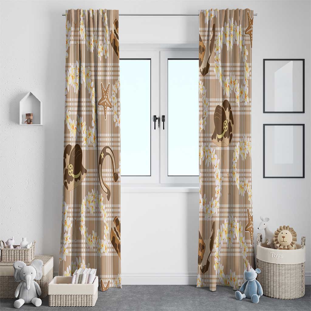 Aloha Hawaii Paniolo Khaki Palaka Window Curtain Coastal Rodeo LT7 - Polynesian Pride