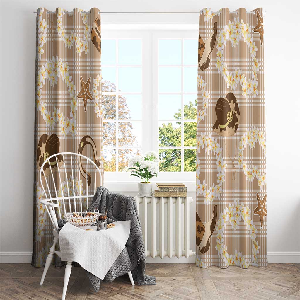 Aloha Hawaii Paniolo Khaki Palaka Window Curtain Coastal Rodeo LT7 - Polynesian Pride