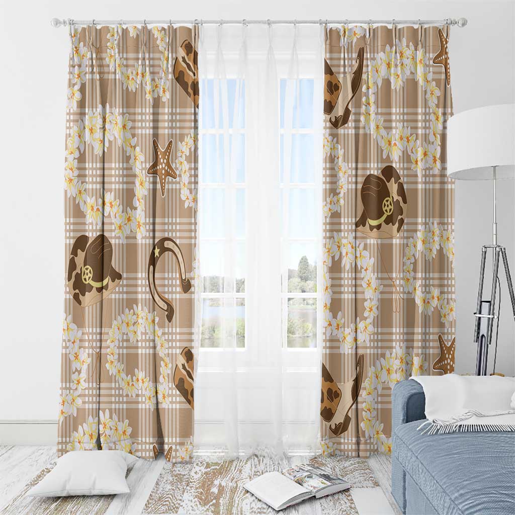 Aloha Hawaii Paniolo Khaki Palaka Window Curtain Coastal Rodeo LT7 - Polynesian Pride