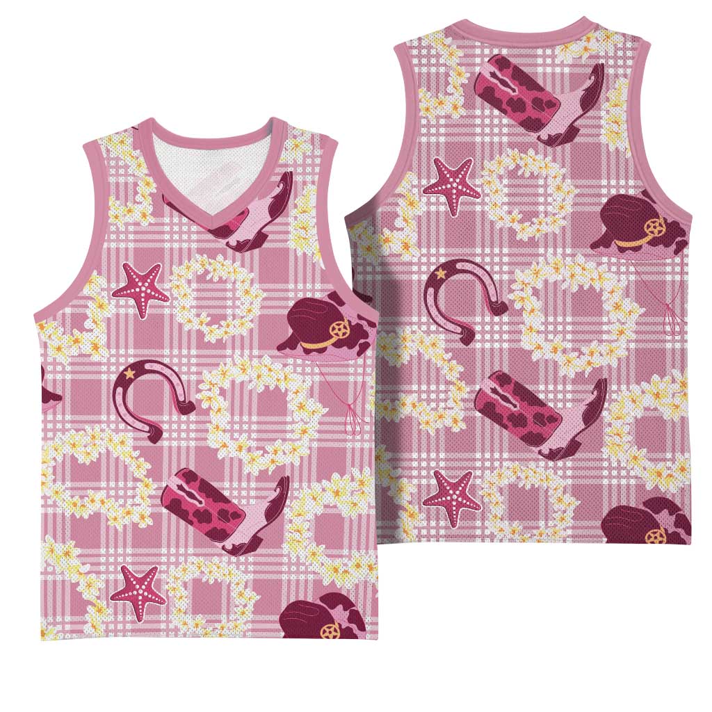 Aloha Hawaii Paniolo Lokelani Rose Palaka Basketball Jersey Coastal Rodeo - Polynesian Pride