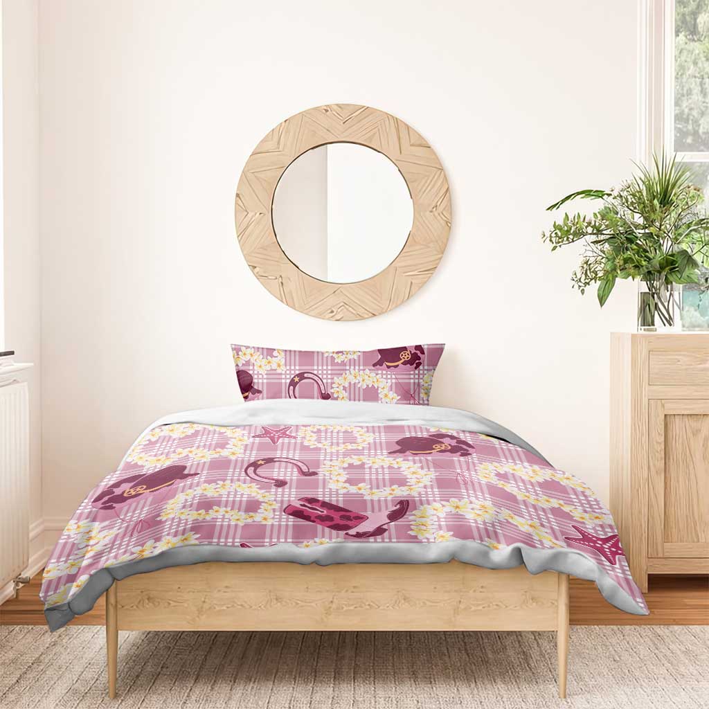 Aloha Hawaii Paniolo Lokelani Rose Palaka Bedding Set Coastal Rodeo - Polynesian Pride