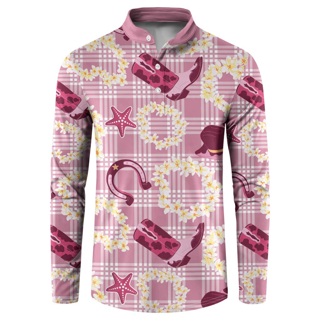 Aloha Hawaii Paniolo Lokelani Rose Palaka Button Sweatshirt Coastal Rodeo - Polynesian Pride