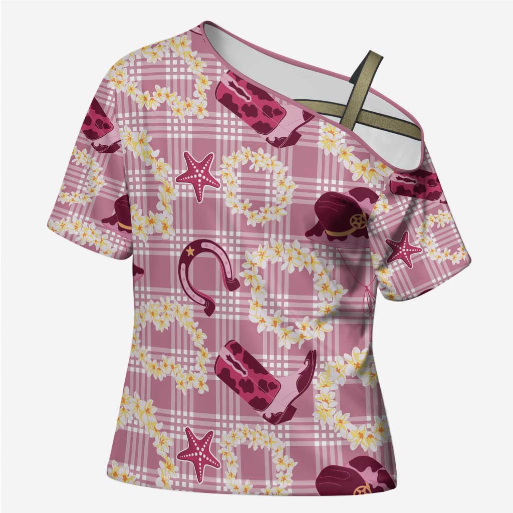 Aloha Hawaii Paniolo Lokelani Rose Palaka Cross Shoulder Shirt Coastal Rodeo - Polynesian Pride