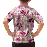 Aloha Hawaii Paniolo Lokelani Rose Palaka Family Matching Off The Shoulder Long Sleeve Dress and Hawaiian Shirt Coastal Rodeo LT7 - Polynesian Pride