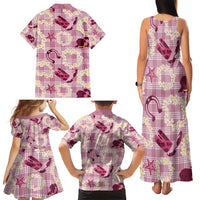 Aloha Hawaii Paniolo Lokelani Rose Palaka Family Matching Tank Maxi Dress and Hawaiian Shirt Coastal Rodeo - Polynesian Pride