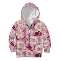 Aloha Hawaii Paniolo Lokelani Rose Palaka Kid Hoodie Coastal Rodeo - Polynesian Pride