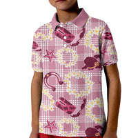 Aloha Hawaii Paniolo Lokelani Rose Palaka Kid Polo Shirt Coastal Rodeo - Polynesian Pride
