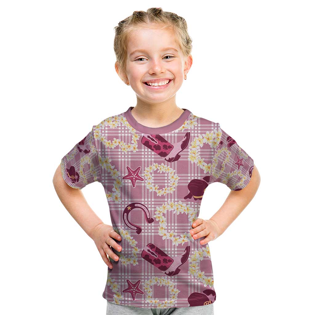 Aloha Hawaii Paniolo Lokelani Rose Palaka Kid T Shirt Coastal Rodeo - Polynesian Pride