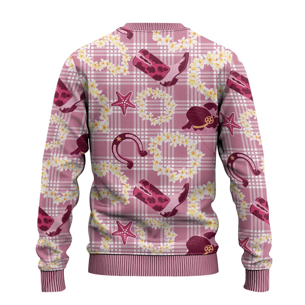 Aloha Hawaii Paniolo Lokelani Rose Palaka Ugly Christmas Sweater Coastal Rodeo - Polynesian Pride