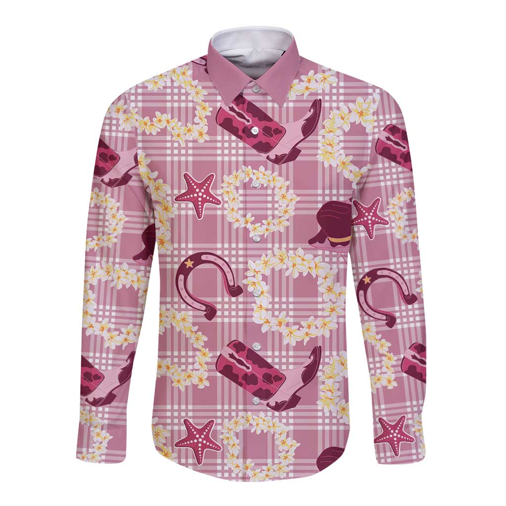 Aloha Hawaii Paniolo Lokelani Rose Palaka Long Sleeve Button Shirt Coastal Rodeo - Polynesian Pride