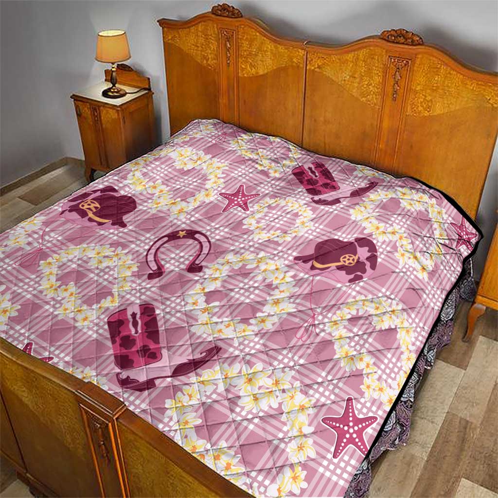 Aloha Hawaii Paniolo Lokelani Rose Palaka Quilt Coastal Rodeo - Polynesian Pride