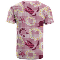 Aloha Hawaii Paniolo Lokelani Rose Palaka T Shirt Coastal Rodeo - Polynesian Pride