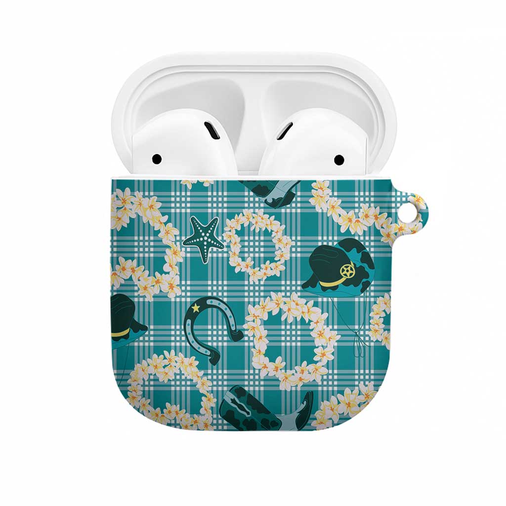 Aloha Hawaii Paniolo Teal Palaka AirPods Case Coastal Rodeo - Polynesian Pride