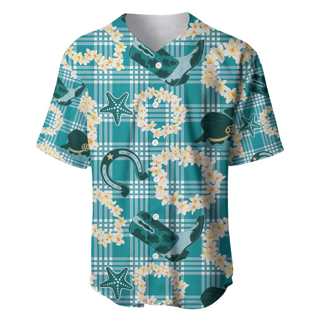 Aloha Hawaii Paniolo Teal Palaka Baseball Jersey Coastal Rodeo LT7 Teal - Polynesian Pride