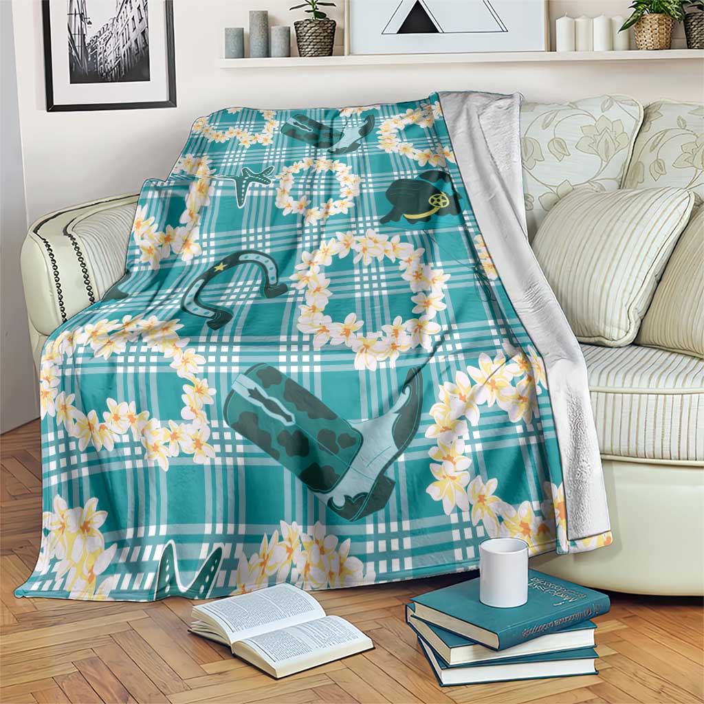 Aloha Hawaii Paniolo Teal Palaka Blanket Coastal Rodeo LT7 Teal - Polynesian Pride