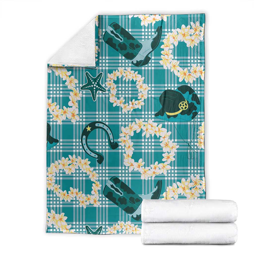 Aloha Hawaii Paniolo Teal Palaka Blanket Coastal Rodeo LT7 - Polynesian Pride