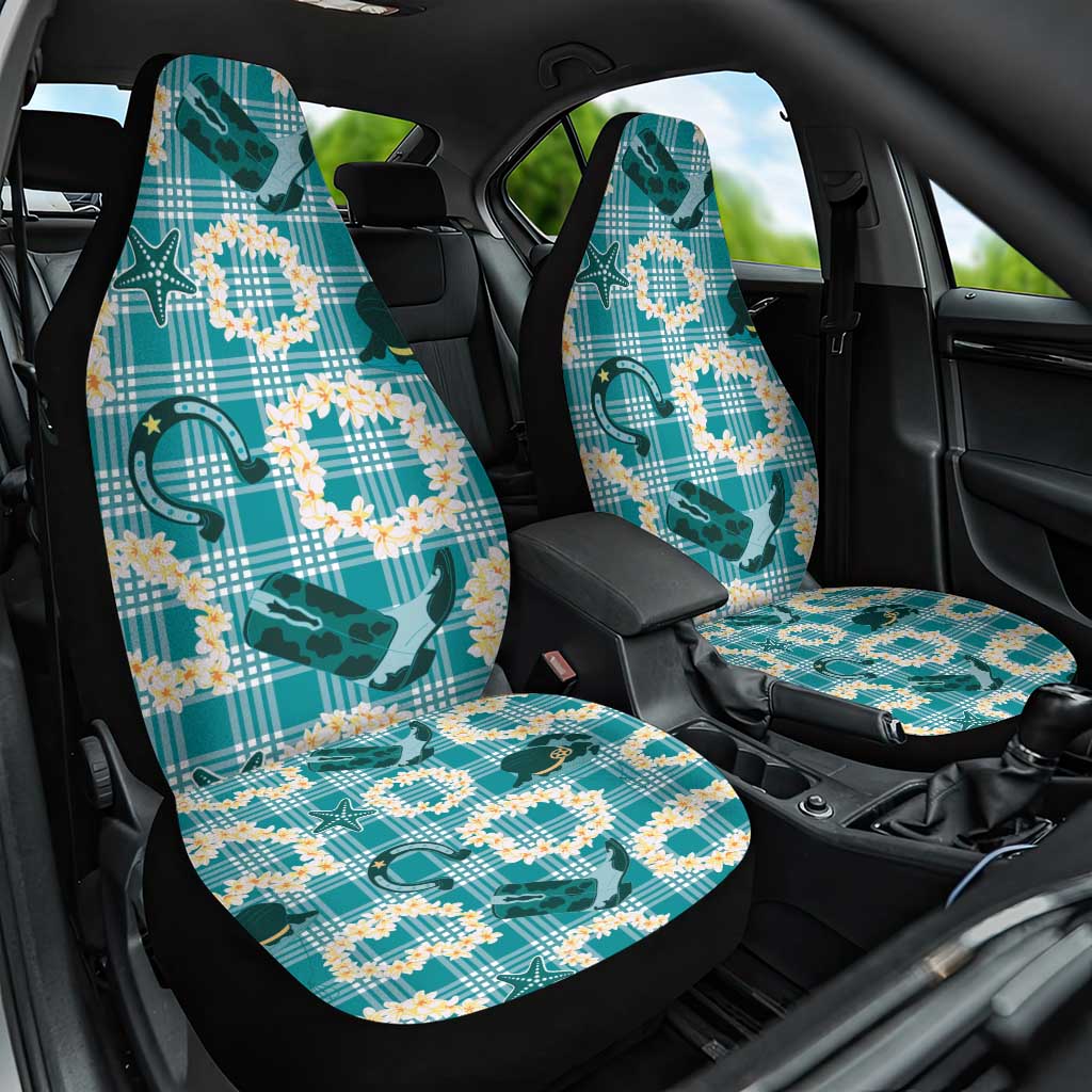 Aloha Hawaii Paniolo Teal Palaka Car Seat Cover Coastal Rodeo - Polynesian Pride