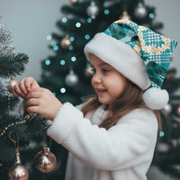 Aloha Hawaii Paniolo Teal Palaka Christmas Santa Hat Coastal Rodeo - Polynesian Pride