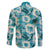 Aloha Hawaii Paniolo Teal Palaka Family Matching Long Sleeve Bodycon Dress and Hawaiian Shirt Coastal Rodeo - Polynesian Pride