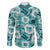 Aloha Hawaii Paniolo Teal Palaka Family Matching Short Sleeve Bodycon Dress and Hawaiian Shirt Coastal Rodeo - Polynesian Pride