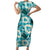 Aloha Hawaii Paniolo Teal Palaka Family Matching Short Sleeve Bodycon Dress and Hawaiian Shirt Coastal Rodeo - Polynesian Pride